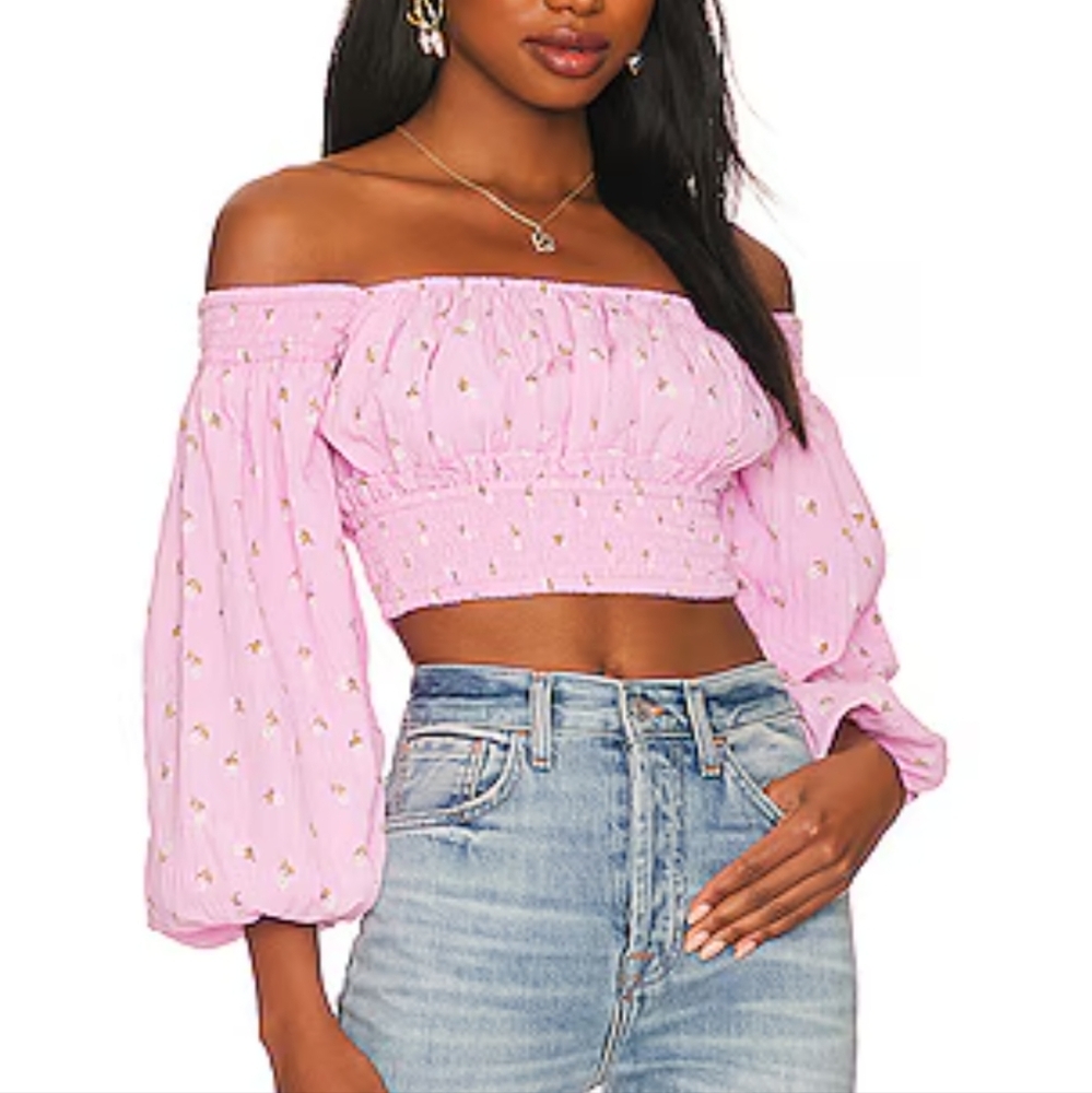 Revolve majorelle Angelina Crop Top in Ditsy Pink Large